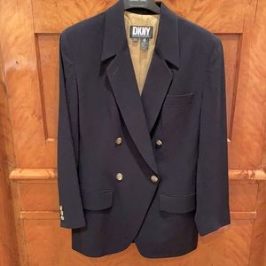 Vintage DKNY Double-breasted Navy Blazer 10